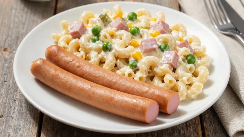 Menüschale 2 Geflügelwiener mit Nudelsalat